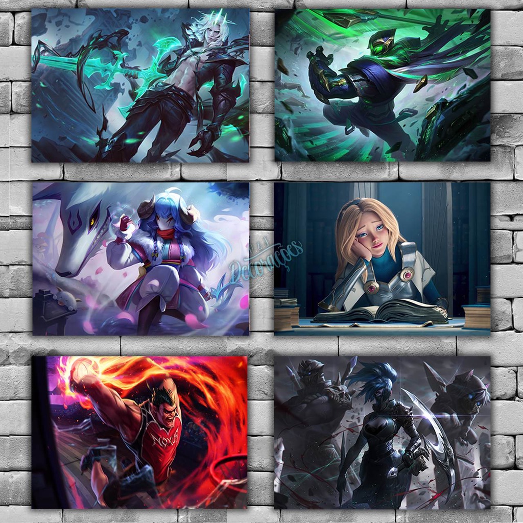 Placas Decorativas Quadros League Of Legends 31 a 45 - Jogos Games LOL Riot Games
