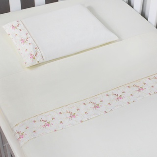 Jogo de Lençol Para MINI BERÇO 100%Algodão 3 Peças Menina Floral Rosa em Oferta na Shopee