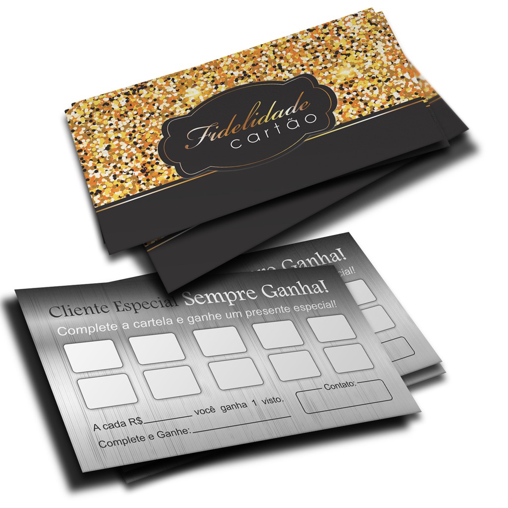 50 Cartões Fidelidade Mod6(Loja) + 250 Selos Adesivos Coroa em Oferta na Shopee