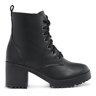 Bota Coturno Feminina Tratorado Blogueira Bota Salto Grosso Tratorada Bota Feminina