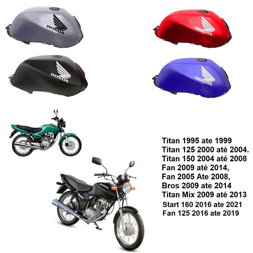 Capa de Tanque Moto Fan 125 2005/2008 e Titan 125 2000/2004 e capa de banco