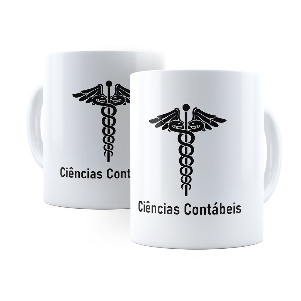 Caneca Contabilidade - Xícara Personalizada 325ML Porcelana Cerâmica 100% AAA Ciências Contábeis Caneca Cozinha Decoração Presente Profissao Curso