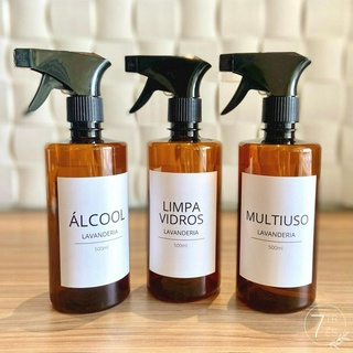 Borrifador âmbar para lavanderia 500ml com etiqueta em Oferta na Shopee