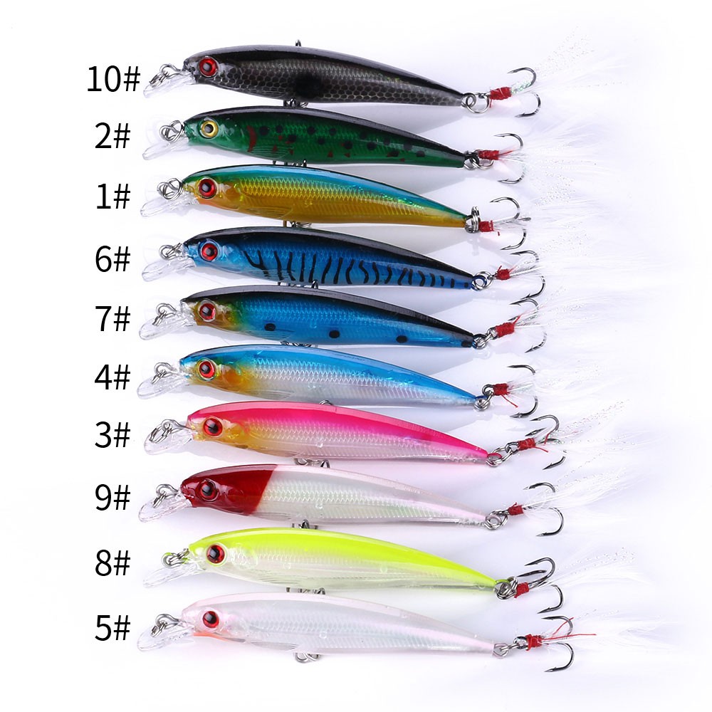8 Esche Da Pesca Minnow Crankbait 10.5 Cm/18 G - Per Bass, Trota, Luccio, Acqua Dolce/salata
