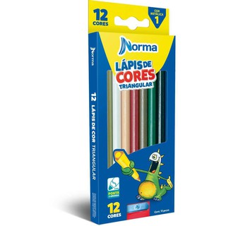 Lapis de COR Triangular Norma 12 Cores C/APONTADOR - Waleu