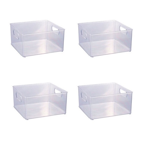 kit 4 Organizadores Multiuso Transparente Cozinha/Armários/Geladeira