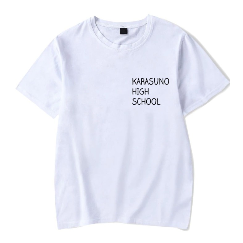 Camiseta Unissex Algodão Anime Haikyuu!! Karasuno High School Logo Colégio
