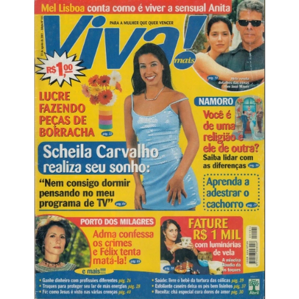 REVISTA VIVA, DE 31/AGOSTO/2001, COM SCHEILA CARVALHO NA CAPA.