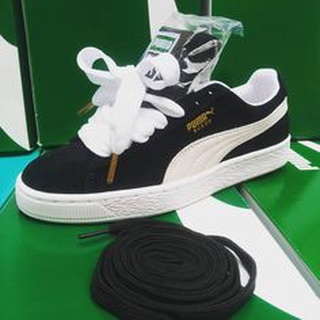 Puma suede com cadarço hot sale branco