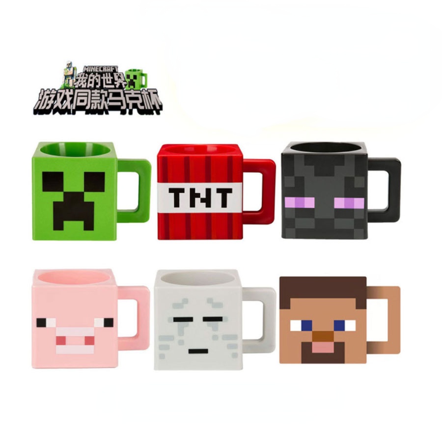 Minecraft Gramado Copo Engraçado PVC Enderman Creeper TNT Copos De Bebidas De Água Caneca Criativa Xícaras De Chá Presente Do Miúdo Adulto Cozinha Brinquedos