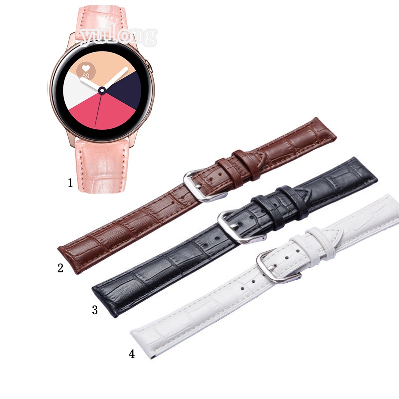 Relógio De Qualidade Pulseira De Couro Para Samsung Galaxy Active 2 40mm 44mm 5 watch5 pro watch4 4 Clássico 42mm 46mm