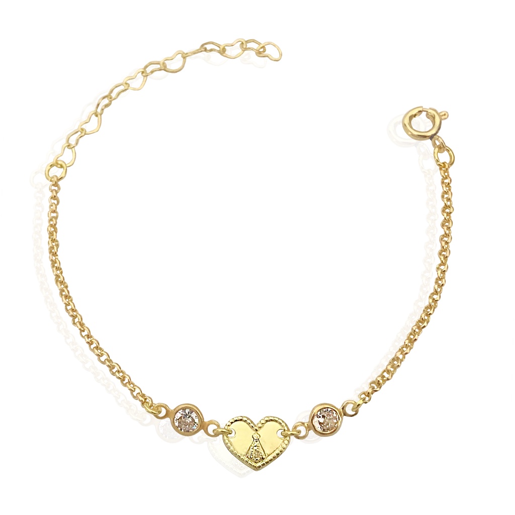 Pulseira Infantil Bebe Folheada a Ouro 18k Nossa Senhora Aparecida Com Garantia
