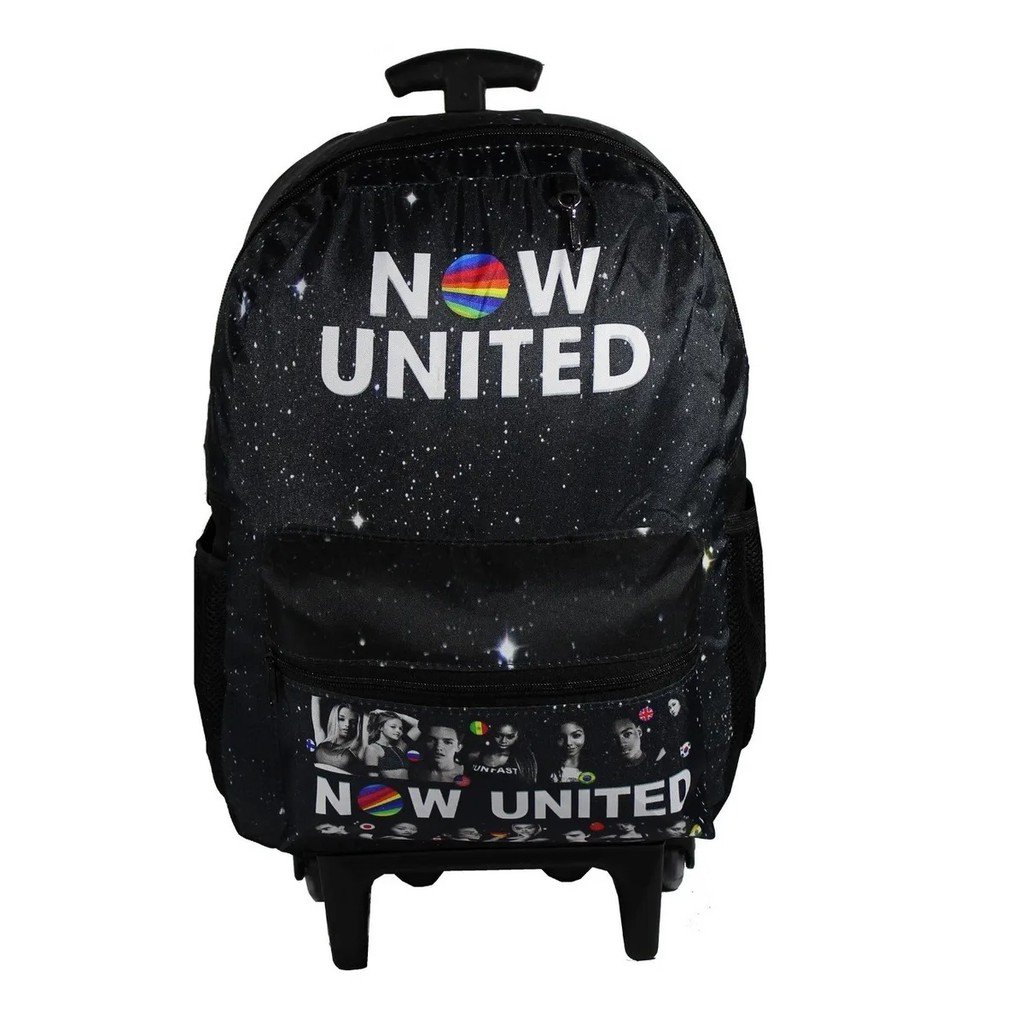 mochila now united de rodinhas juvernil bolsa escolar