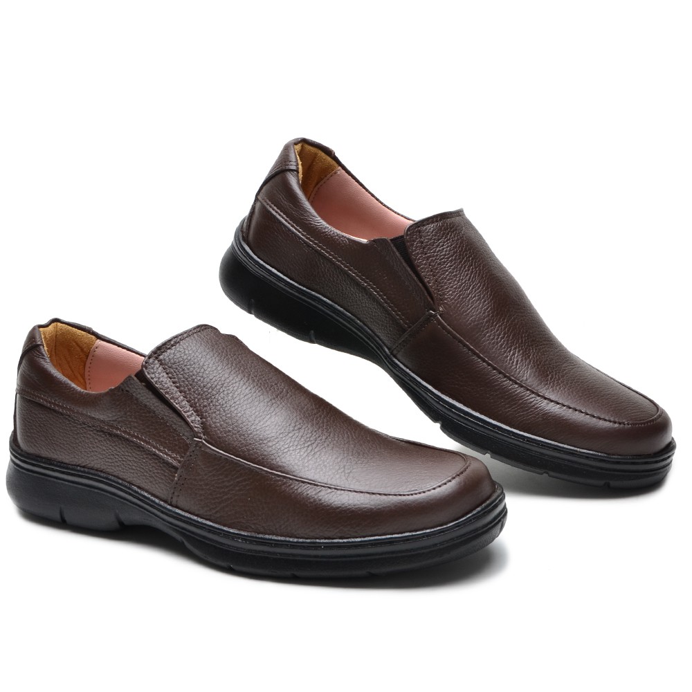 sapato social masculino feito a mão couro floater soft F500 cla marrom chocolate