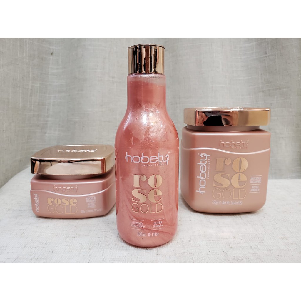 Shampoo e máscara Rose Gold HOBETY Shopee Brasil
