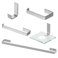Kit Acessorios Para Banheiro Quadrado 5 Peças Promocao Preço