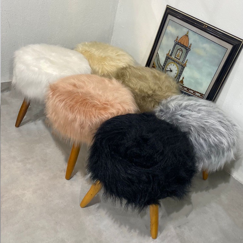 Puff Puf Banqueta Para Maquiagem Madri Pelúcia Várias Cores Para Decoração De Sala E Quarto em Oferta na Shopee