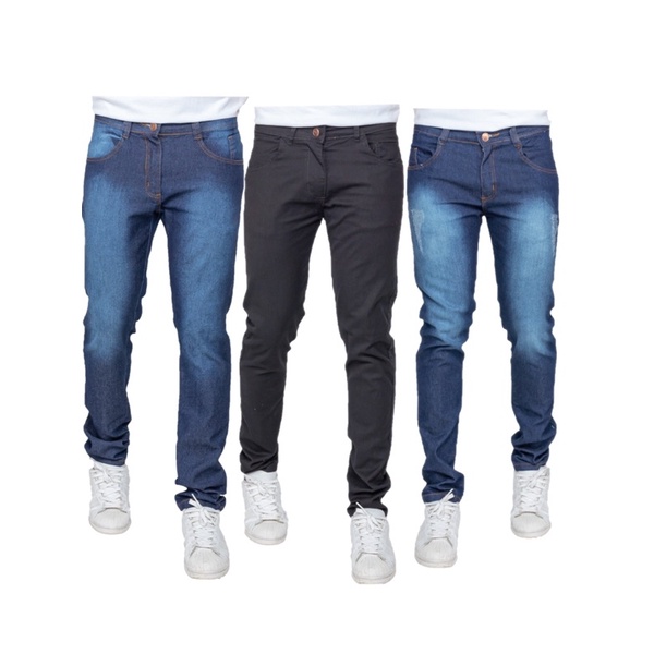 Kit 3 Calça Jeans Sarja Masculina Skinny Slim Colorida 2022 NOVO