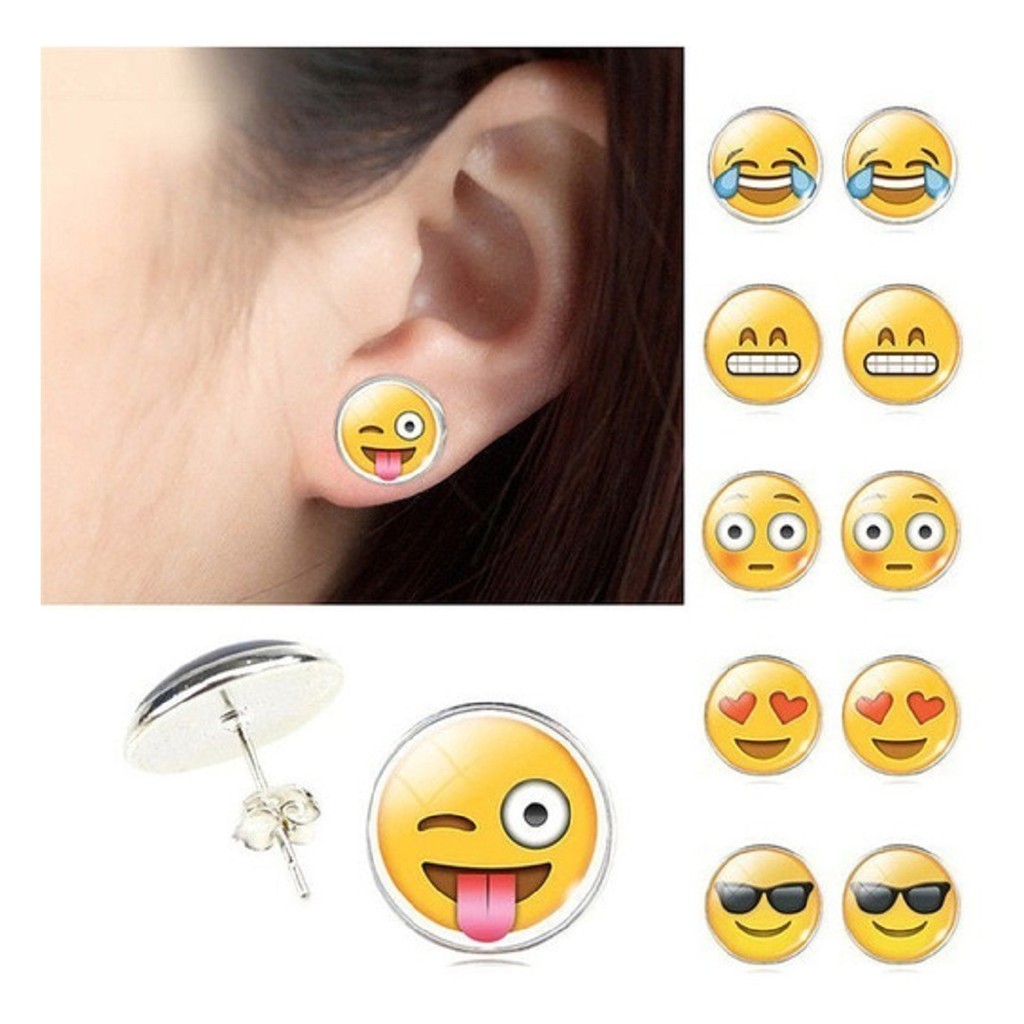 + MODELOS Par de Brincos EMOJI EMOTICON super Lindos e Moda 2021 Masculino Feminino e Infantil Brinco