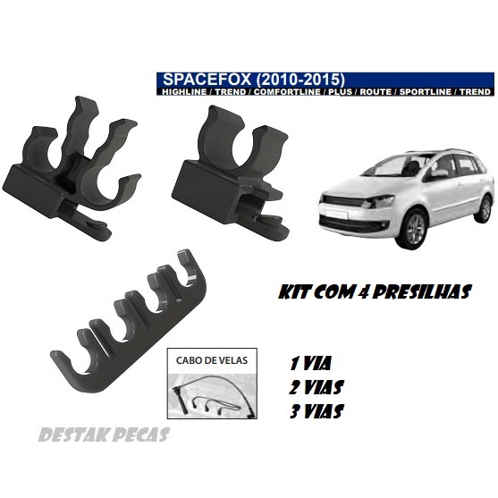 Kit Presilhas  de Fixação do Suporte dos Cabos de Vela Volkswagem Spacefox  2010 até 2015