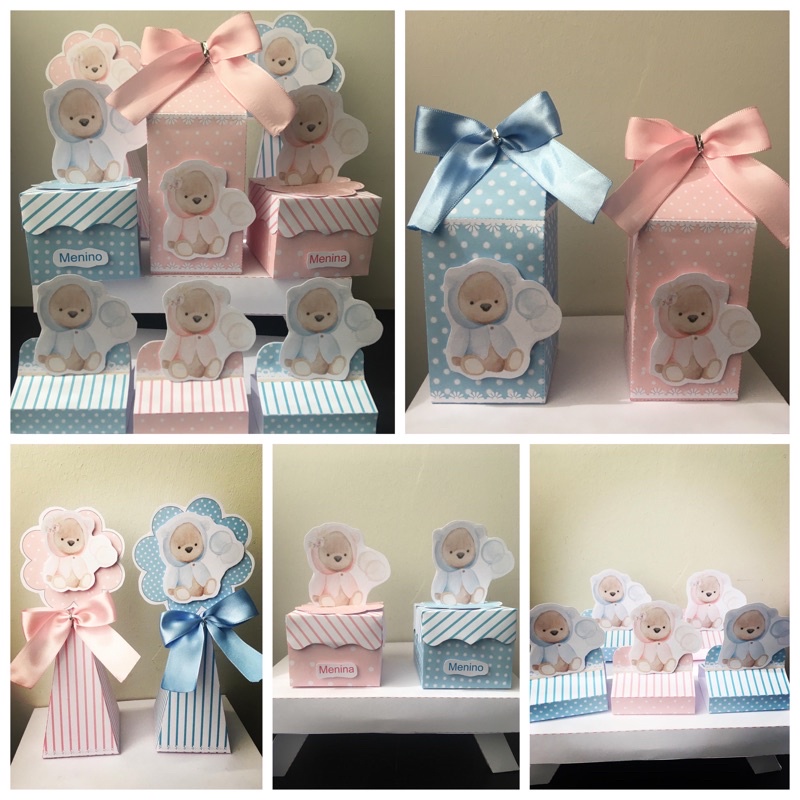 Kit Festa 20 |Lembrancinhas Personalizadas - Chá Revelação - Caixinhas Personalizadas - Papelaria