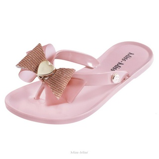 Chinelo Rasteira Feminina Infantil com Lacinho Coração