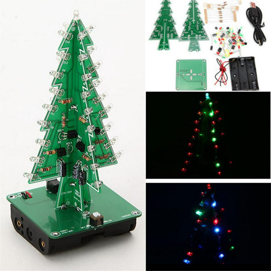 Kit De Árvore De Natal 3d Led Diy Led Flash Circuito Kit Eletrônico  Divertido Suíte | Shopee Brasil