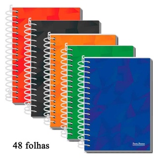 Kit 50 Caderno Caderneta De Anotações Espiral 48 Folhas