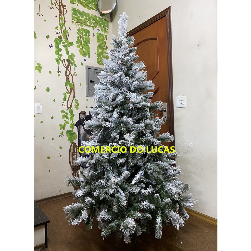 Árvore De Natal Nevada Luxo C/ Pinhas 1,80m 694 Galhos Aw218 | Shopee Brasil