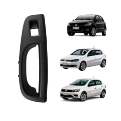 Puxador Moldura Porta Traseira Gol G5 G6 67 Voyage Esquerdo Vidro Elétrico VW3011 Preto