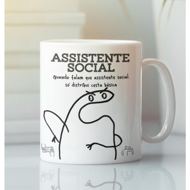 Caneca Profissão Assistente Social - Flork