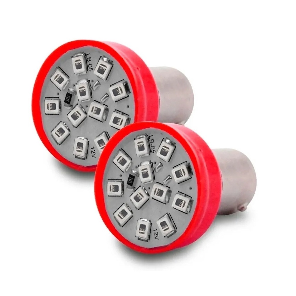 Lâmpada Led Vermelho 2 Pólos Smd Freio E Lanterna Par em Oferta na Shopee
