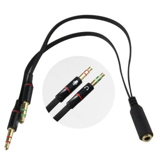 Kenux Cabo Adaptador Y 2 P2 Macho x1 P3 Fêmea Fone Microfone Headset