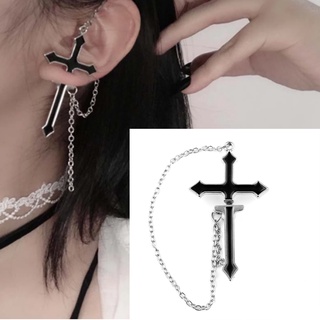Cruz Brincos Para As Mulheres Do Vintage Da Moda Cadeia Longa Cruz Zipper Brincos Para Mulheres Dos Homens Do Partido Jóias Punk