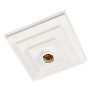 Kit 2 un. Plafonier Plafon Quadrado Sobrepor Luminária Branco Bocal Soquete Porcelana E27 Branco Elite PVC Resistente