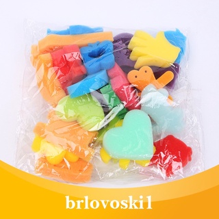 Brlovoski1 24 Peças Esponja De Pintura Em Formato De Tinta Para Carimbos / Artesanato / Brinquedo Educativo Infantil