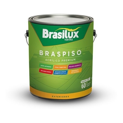 Tinta Piso Acet. Cinza Escuro Galão 3,6 Litros - Brasilux em Oferta na Shopee
