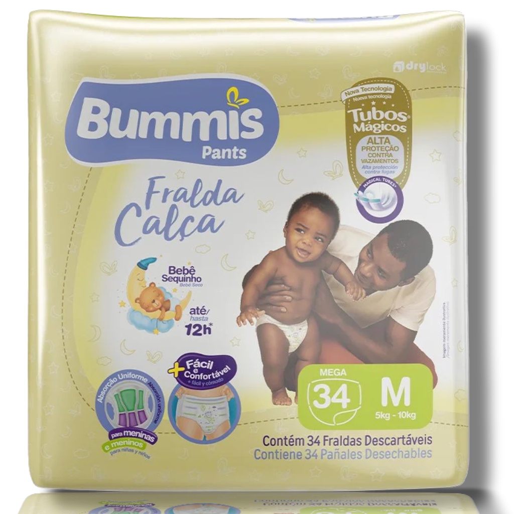 Fralda Bummis Pants M 34 Unidades Shortinho Capricho 12 horas Fralda calça