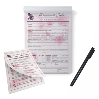 Kit Bloco Ficha De Anamnese + Cuidados Capilar / Salão de Beleza / Cabelereiros em Oferta na Shopee