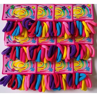 (30 Elásticos) Elástico para amarrar cabelo xuxinha rabico preto e colorido 6/24/36/72 unidades de elástico