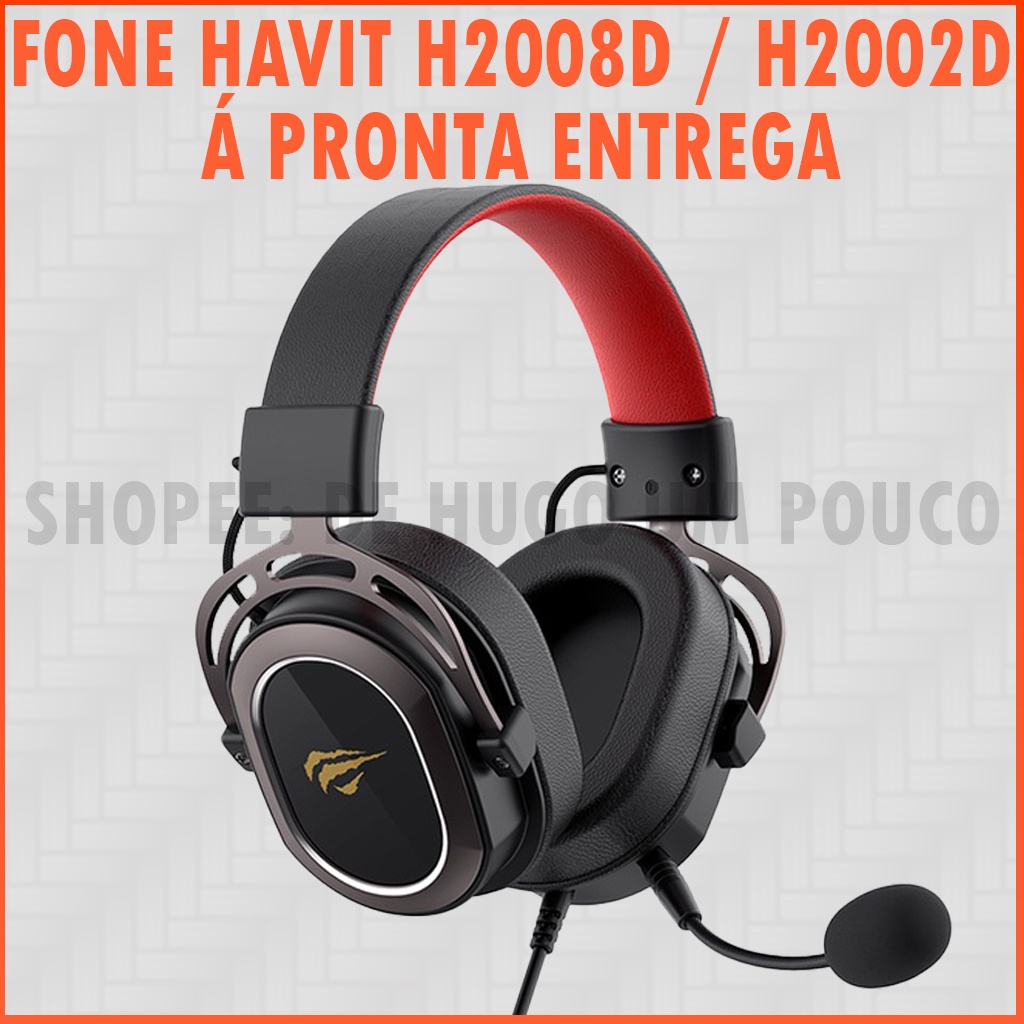 Havit H2002d / H2008d Fone de Ouvido Gamer 3.5mm plug 50mm de alta qualidade sonora Ps4 / Ps5 / Xbox One S X / PC á Pronta entrega