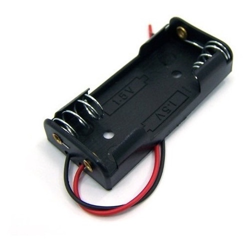Kit 10 Peças - Suporte P/2 Pilhas Palito Aaa Canoa Preto