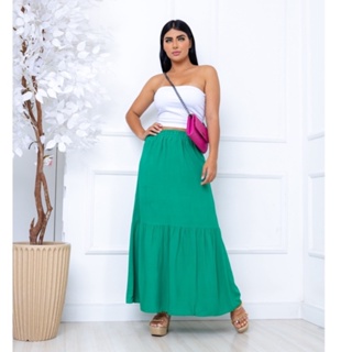 Saia duas maria longo em Duna moda femenina em Oferta na Shopee