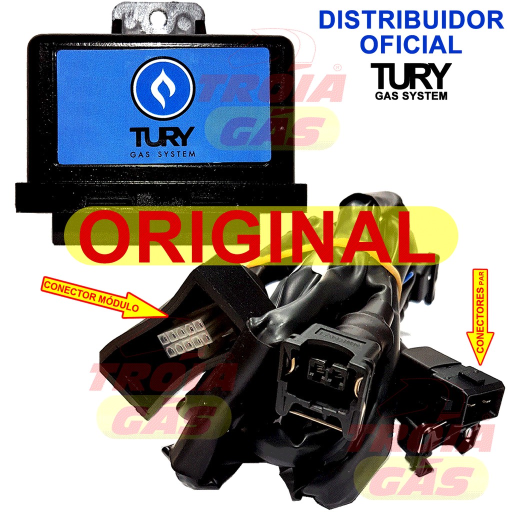 Emulador de 4 Bicos Injetores T54 A com Chicote Conectores TURY GAS