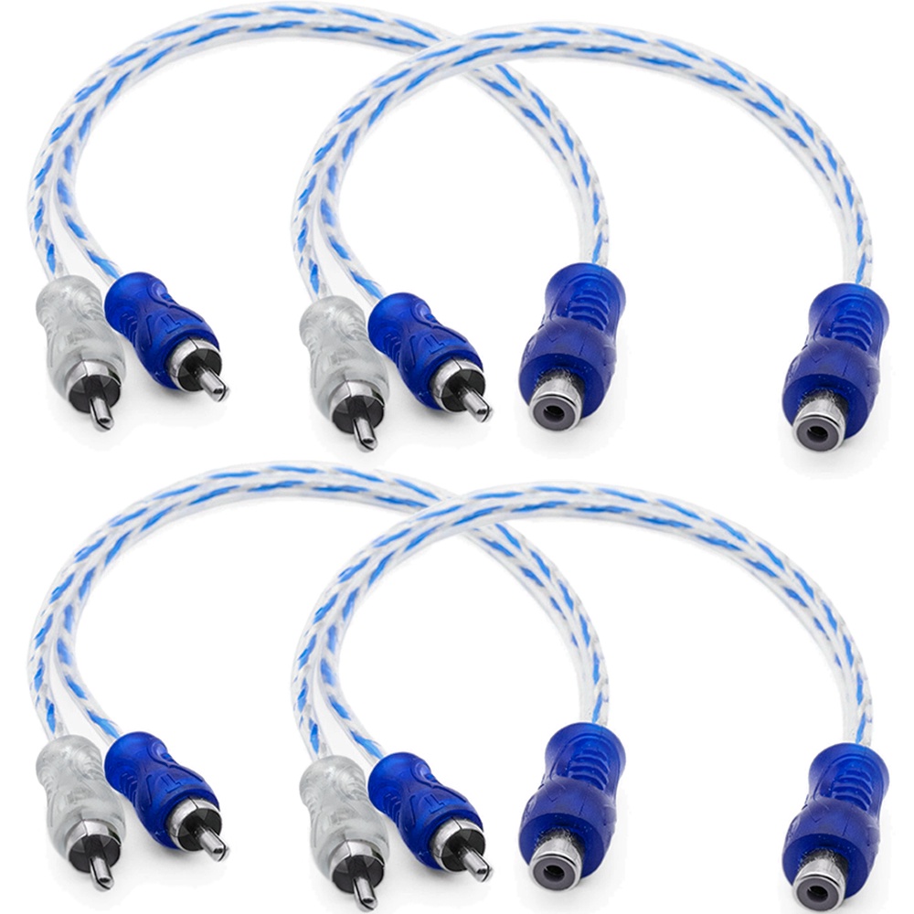 4 Cabo Y RCA Blindado 1 Femea 2 Macho Injetado Azul 4mm em Oferta na Shopee