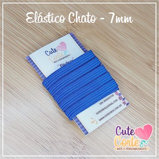 Elástico Chato - 7mm - pacote com 1 METRO - para cadernos, agendas, diários e planners - COR: AZUL BIC