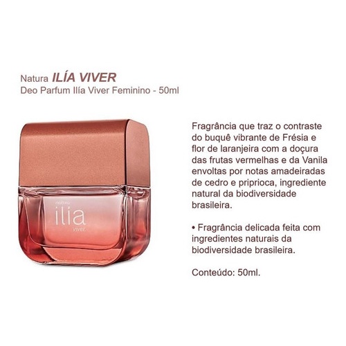 Perfume ILIA VIVER 50ml Natura - Novo/Lacrado/Descontinuado | Shopee Brasil