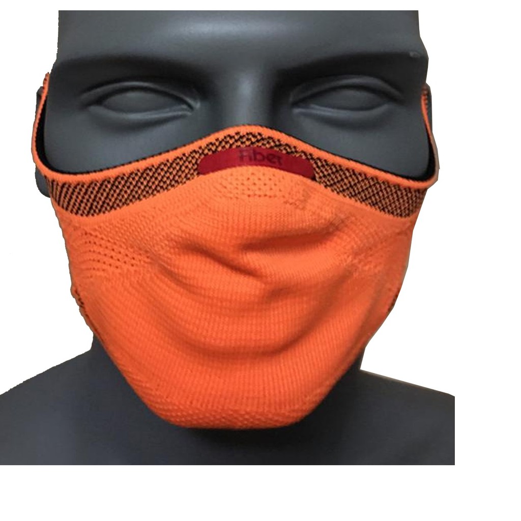 Máscara Fiber Knit de Proteção 3d Reutilizável Com Refil - Laranja