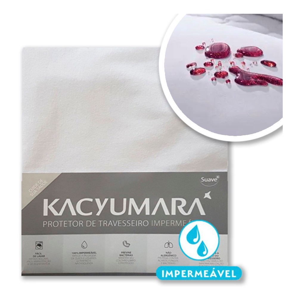 Kit 4 Capa Protetora para Travesseiro Malha Algodão Protetor Impermeável Kacyumara 50X70 Antiácaros