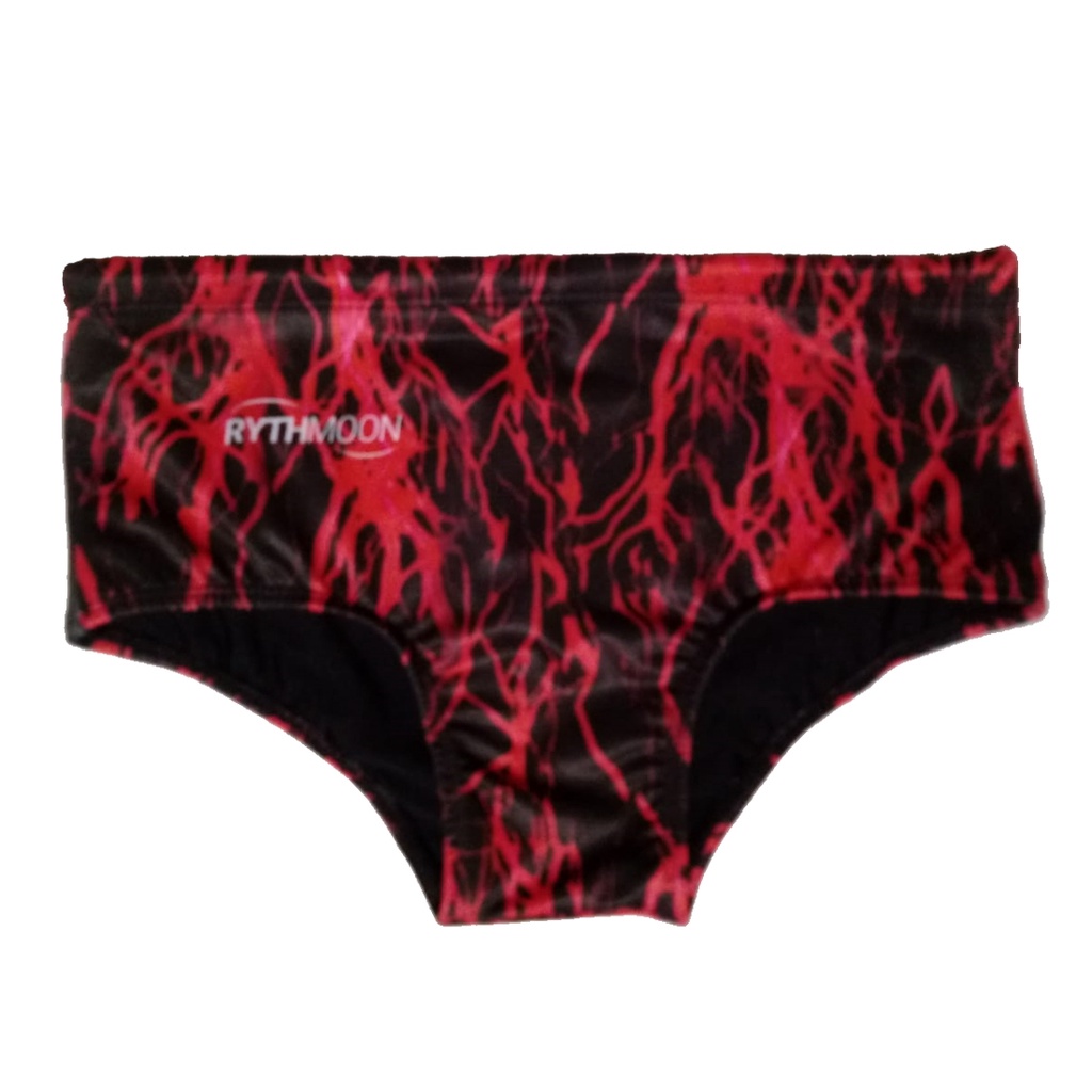 Sunga de Natação Basica Adulto Rajado Rythmoon Vermelho M